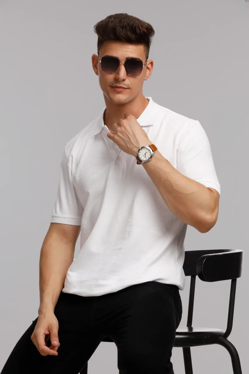 Fenso White polo T-Shirt