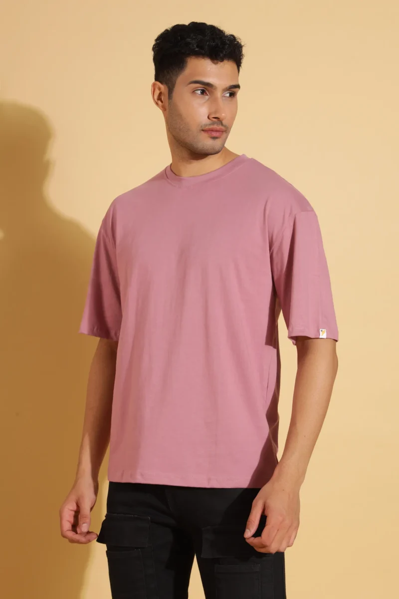 Coral Peach Oversized T-shirt for Men - Image 5