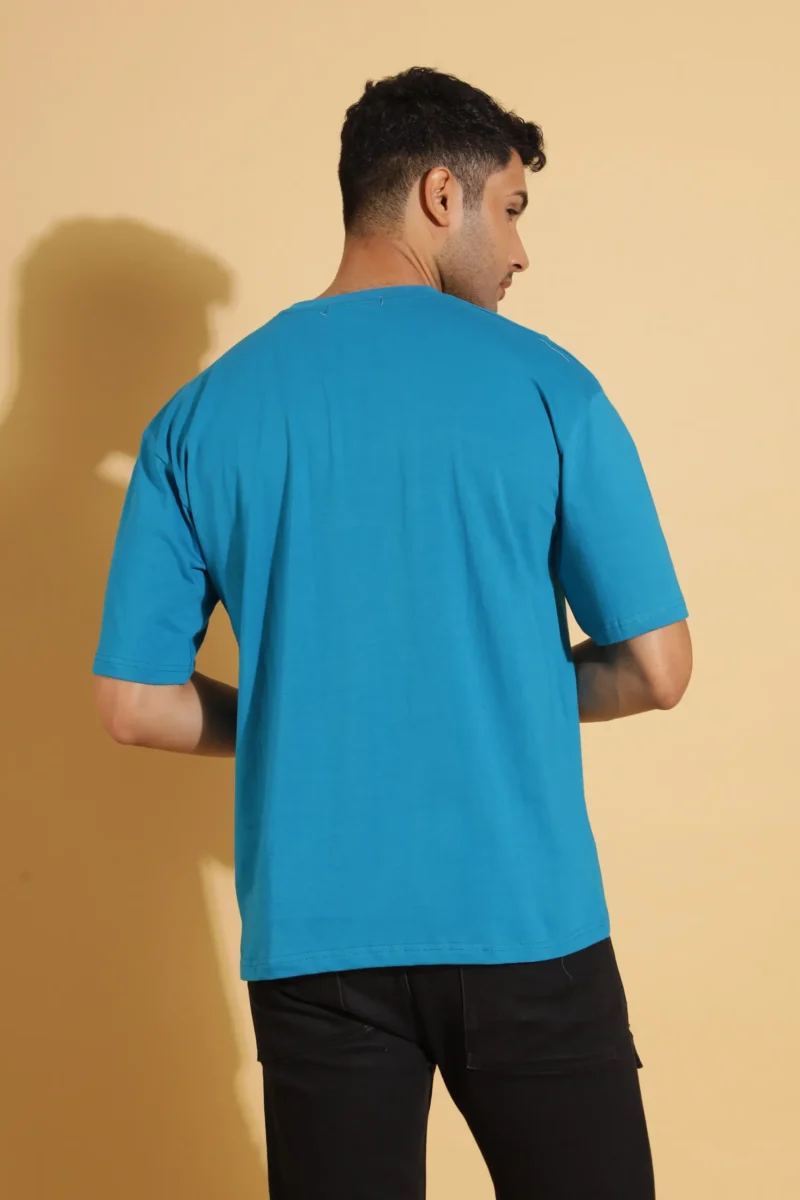 Electric Blue Oversized T-shirt for Men - Image 4