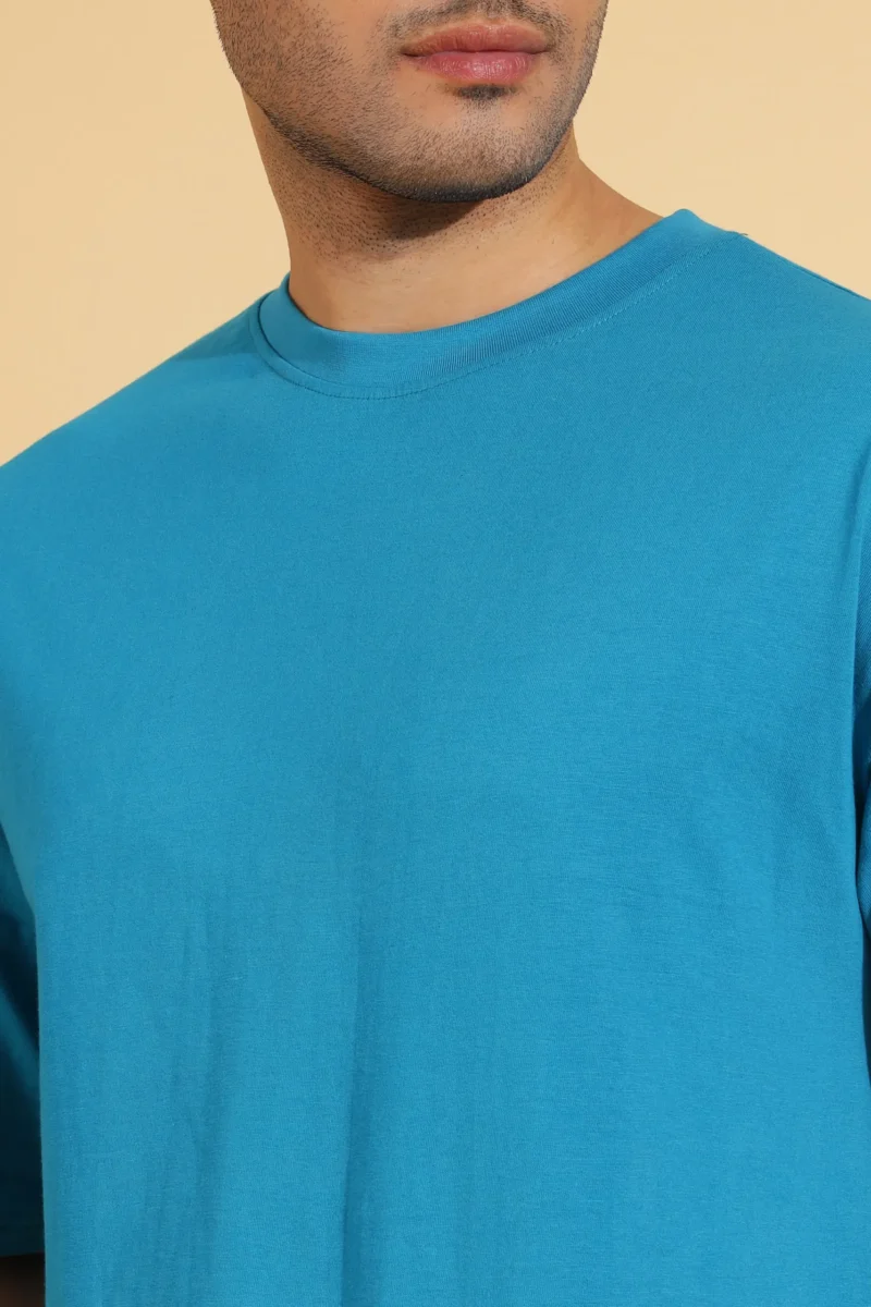 Electric Blue Oversized T-shirt for Men - Image 6