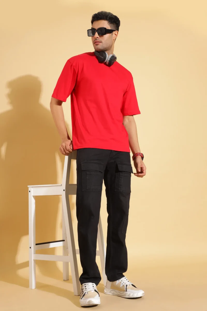 Red Oversized T-shirt for Men - Image 2