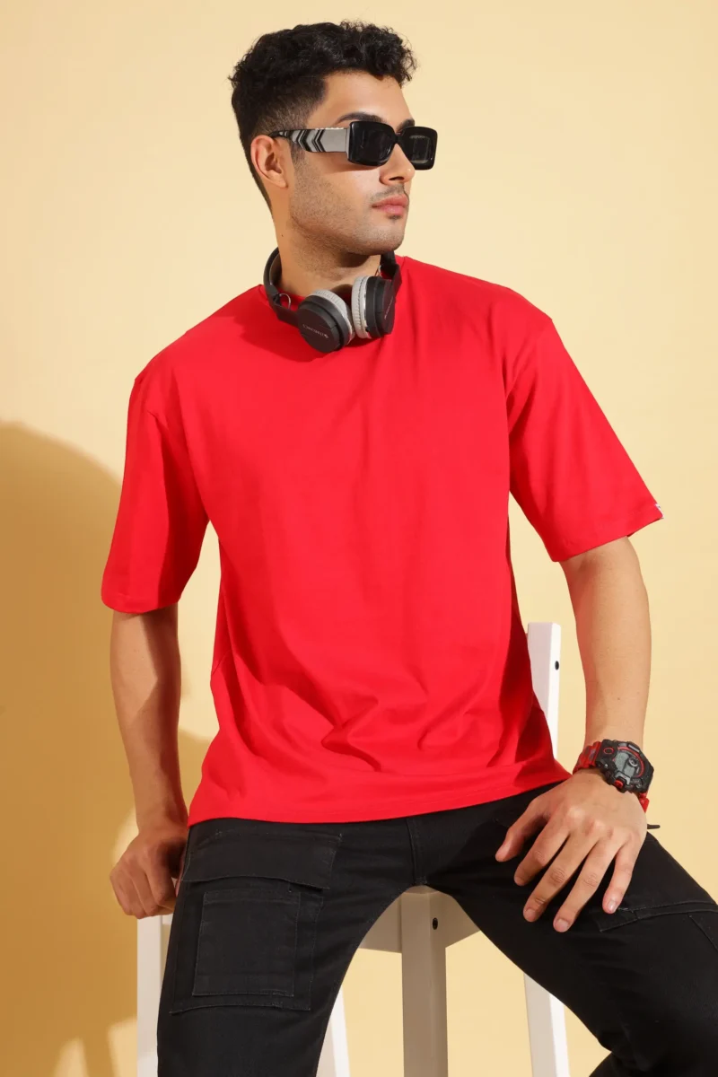 Red Oversized T-shirt for Men - Image 3