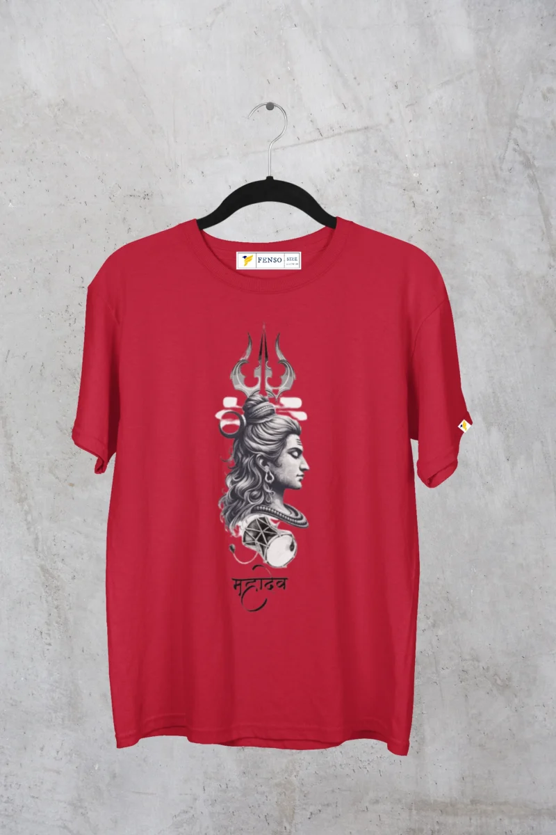 Red Mahadev Tshirt